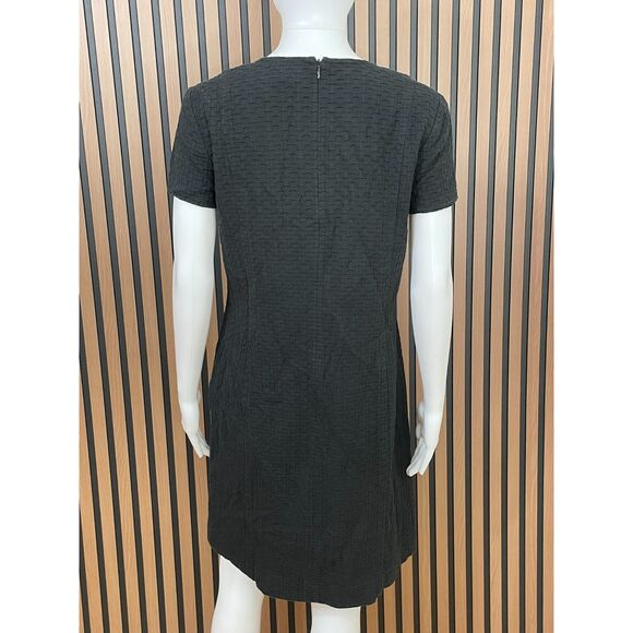 Ann Taylor Women's 10 Black Dress Career Sheath Textured Button Detail Cocktail - Picture 2 of 8